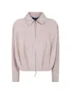 Drhope Suede Bomber Jacket In Neutral