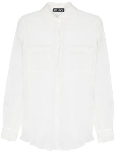 Drhope Button-up Silk Shirt In White