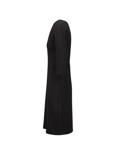 Drhope Three-quarter Sleeve Midi Dress In Black