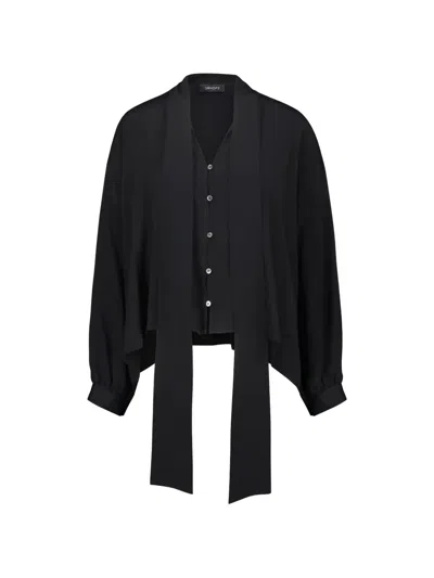 Drhope Tie-neck Button-up Shirt In Multi