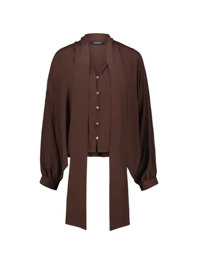 Drhope Tie-neck Button-up Shirt In Multi