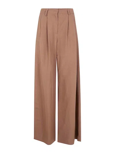 Drhope Wide Leg Pince Trousers In Brown