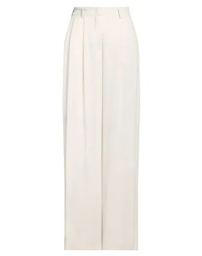Drhope Woman Pants Cream Size 6 Polyester In White