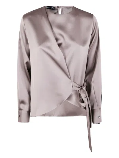 Drhope Wrap-tie Shirt In Purple