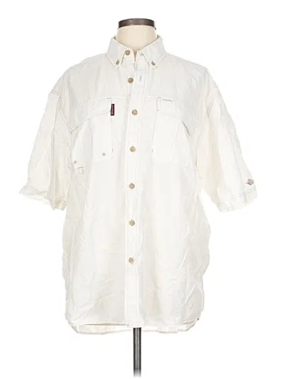 Pre-owned Dri Duck 3/4 Sleeve Button Down Shirt In Ivory