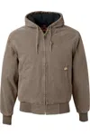 Dri Duck Cheyenne Boulder Cloth Hooded Jacket With Tricot Quilt Lining In Grey
