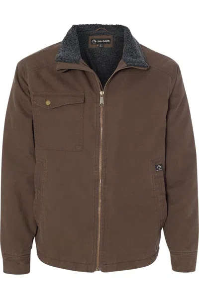 Dri Duck Endeavor Canyon Cloth Canvas Jacket With Sherpa Lining In Brown