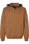 Dri Duck Mission Quarter-zip Hooded Pullover In Brown