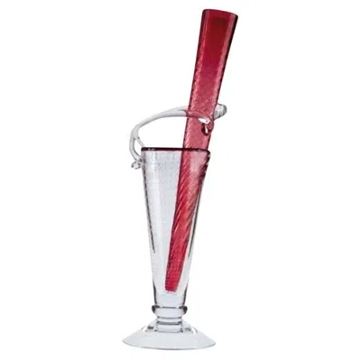 Pre-owned Driade Alioscia Vase Colorless & Red By , Borek Sipek