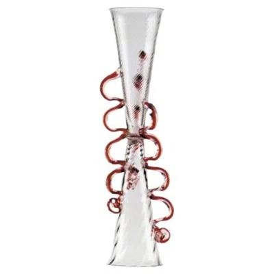 Pre-owned Driade Bibi I Vase Colorless & Red Ø12 Cm By , Borek Sipek