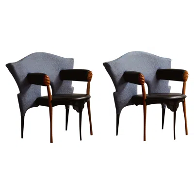 Pre-owned Driade Borek Sipek ”prosim Sedni” Armchairs For , 1987, Set Of 2 In Brown