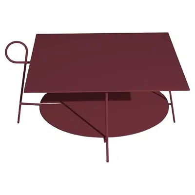 Pre-owned Driade Carmina Coffee Table Square Burgundy By  In Red
