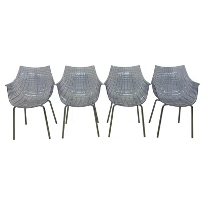 Pre-owned Driade Christophe Pillet “meridiana” Transparent Dining Chairs For Dríade - Set Of Four In Gray