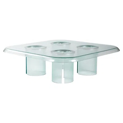 Pre-owned Driade Coupelle Coffee Table In Transparent Glass By Marie Et Alexandre For  In Gray