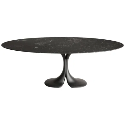 Pre-owned Driade Didymos Oval Table With Black Marble Top By Antonia Astori For
