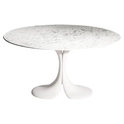 Pre-owned Driade Didymos Table Carrara Marble Top Crystalplant Base By  In Gray