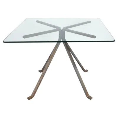 Pre-owned Driade Enzo Mari ‘cugino' Glass And Steel Table For , Italy, Circa 1973 In Gray