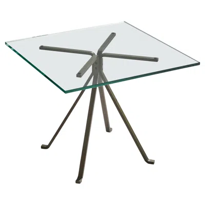 Pre-owned Driade Enzo Mari, Side Table, Steel, Glass, Italy, 1976 In Gray