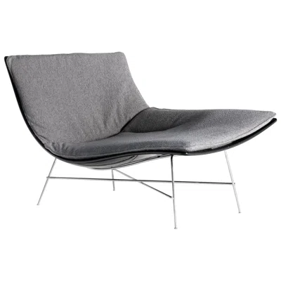 Pre-owned Driade Full Moon Chair In Grey With Black Lacquered Shell By Ludovica & Roberto Palomba In Gray