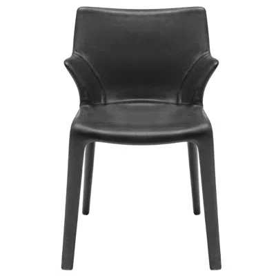 Pre-owned Driade Lou Eat Leather Dining Chair Designed By Philippe Starck For  In Black