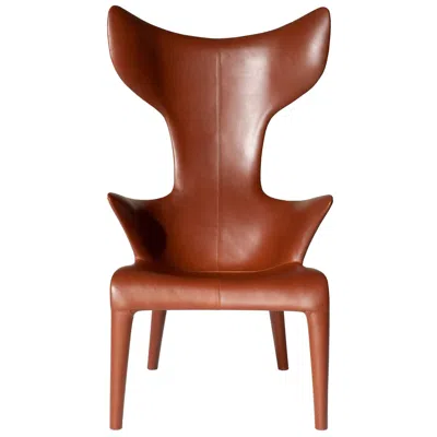 Pre-owned Driade Lou Read Leather And Reinforced Polyurethane Armchair By P. Starck For  In Brown