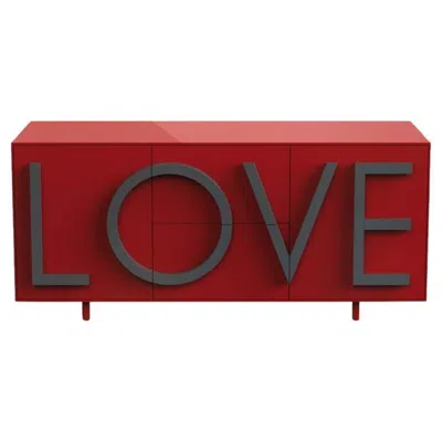 Pre-owned Driade Love L183 Ruby Red & Graphite Grey By