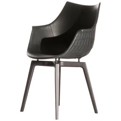Pre-owned Driade Meridiana Chair In Black Leather By Christophe Pillet For