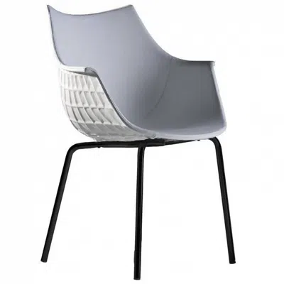 Pre-owned Driade Meridiana Leather And Steel Chair Designed By Christophe Pillet For  In Gray