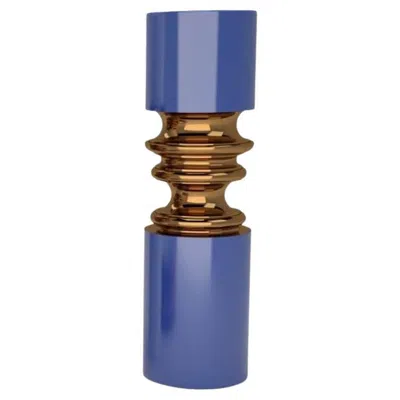 Pre-owned Driade Ordini Vase Cobalt Blue And Brass By