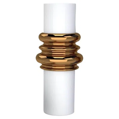 Pre-owned Driade Ordini Vase White And Brass By