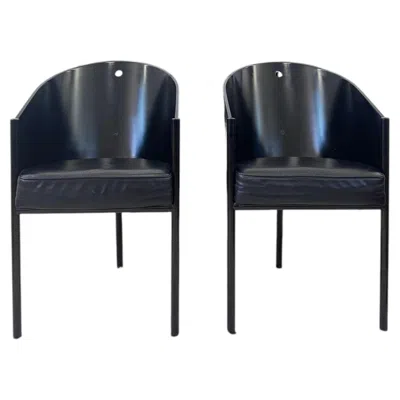 Pre-owned Driade Original Black 1984 "costes" Dining Chairs By Philippe Starck For  � Pair