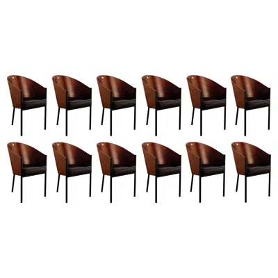 Pre-owned Driade Philippe Starck “costes” Dining Chairs For , 1984, Set Of 12 In Brown
