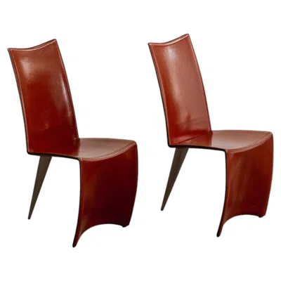Pre-owned Driade Philippe Starck "ed Archer" Dining Chairs For , 1986, Set Of 2 In Brown