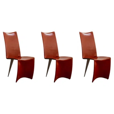 Pre-owned Driade Philippe Starck "ed Archer" Dining Chairs For , 1986, Set Of 3 In Brown