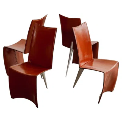 Pre-owned Driade Philippe Starck "ed Archer" Dining Chairs For , 1986, Set Of 4 In Brown