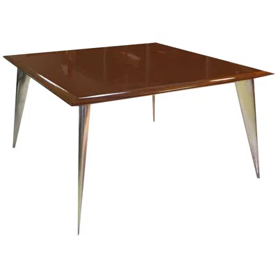 Pre-owned Driade Philippe Starck Square Mahogany Dining Table M 'serie Lang' For  Aleph In Brown