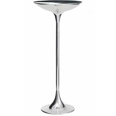 Pre-owned Driade Ping Ii Polished Aluminum Small Table By Giuseppe Chigiotti For  In Gray