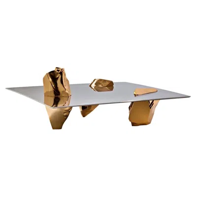 Pre-owned Driade Sereno Table Gold Color By  In Brown