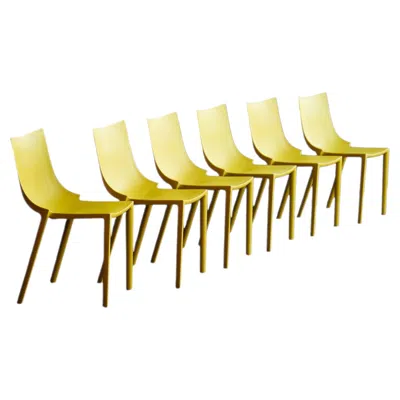 Pre-owned Driade Set Of Six Bo Dining Chairs By Philippe Starck For , Italy In Yellow