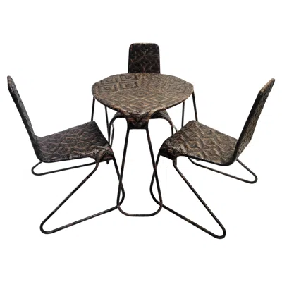Pre-owned Driade Set Of Three Flo Chairs And Dining Table By Patricia Urquiola For  In Black