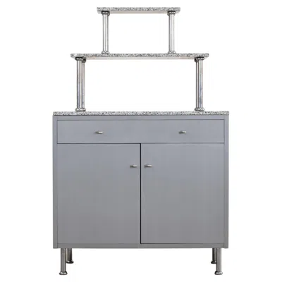 Pre-owned Driade Two Doors Cabinet In Laminate And Baveno Granite By  1980s Italy In Gray