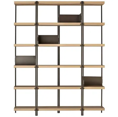 Pre-owned Driade Zigzag Bronze Painted Steel And Oak Veneered High Bookcase By K. Grcic,  In Brown
