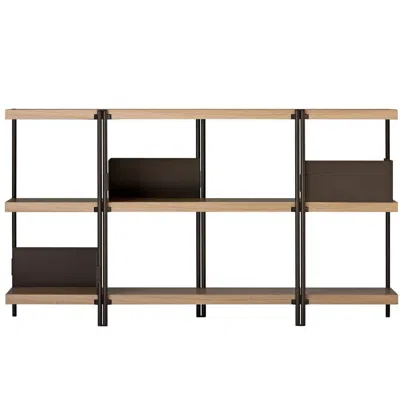 Pre-owned Driade Zigzag Bronze Painted Steel And Oak Veneered Low Bookcase By K. Grcic,  In Black