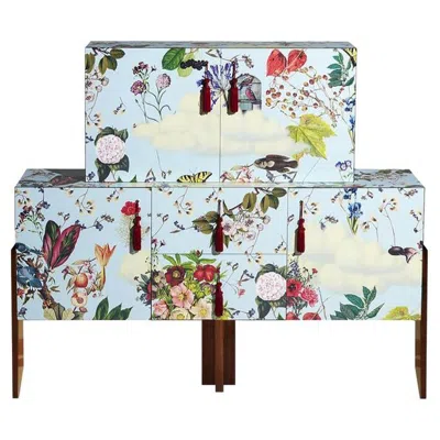 Pre-owned Driade Ziqqurat Cabinet L Floral And Walnut By  In Gray