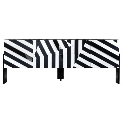 Pre-owned Driade Ziqqurat Cabinet L White Black Stripes By