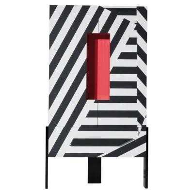 Pre-owned Driade Ziqqurat Vertical Cabinet M White & Black Stripes By