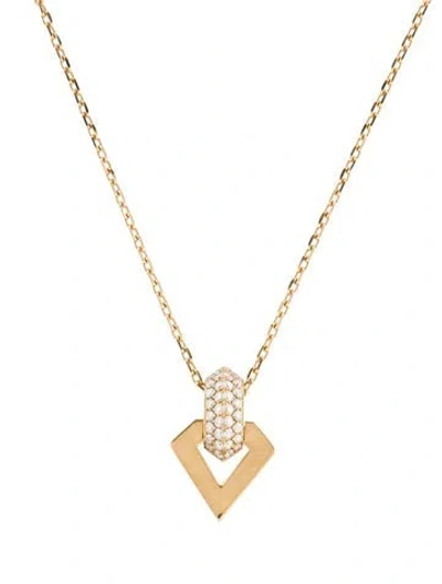 Pre-owned Dries Criel 18k Diamond Bale Brute Pendant Necklace, 17" In Multi