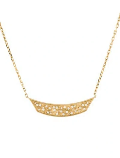 Pre-owned Dries Criel 18k Diamond Lotus Pendant Necklace, 16.75" In Multi