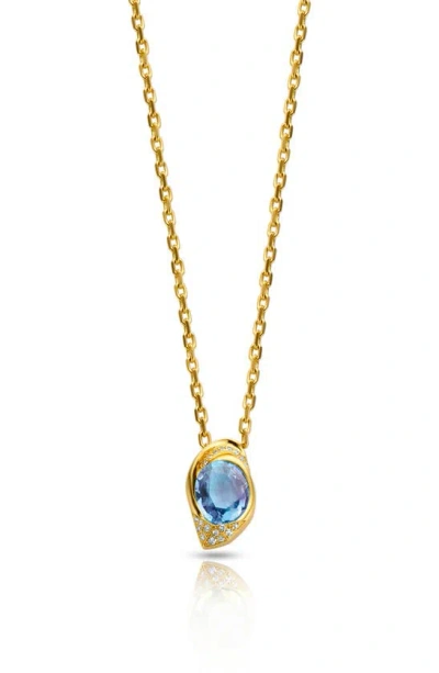 Dries Criel Flux Sapphire & Diamond Pendant Necklace In Blue