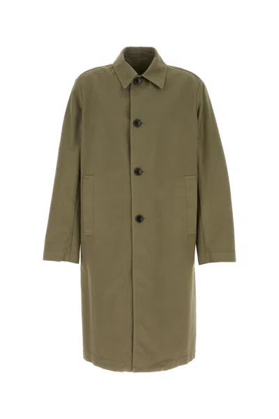 DRIES VAN NOTEN DRIES VAN NOTEN ARMY GREEN COTTON RANKLE TRENCH COAT